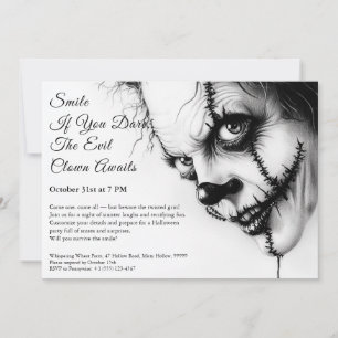 Böser Clown Halloween-Einladung – Böse Grinsen Einladung