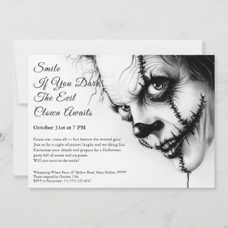 Böser Clown Halloween-Einladung – Böse Grinsen  Einladung