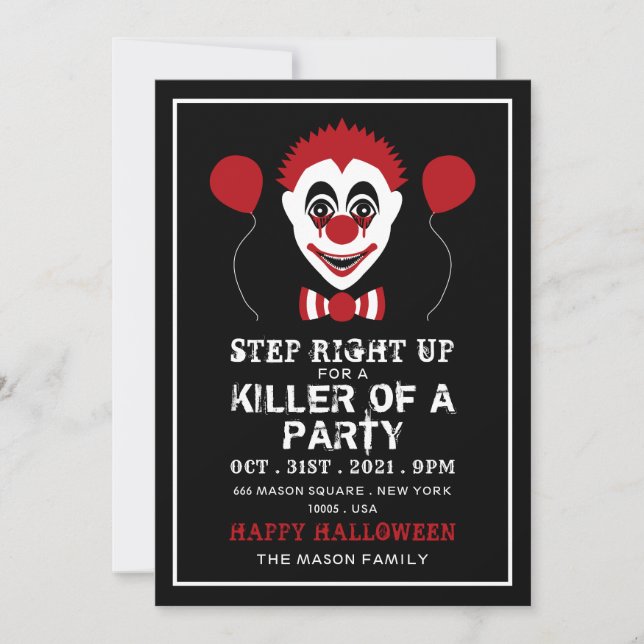 böser Clown, Halloween-Party (Vorderseite)