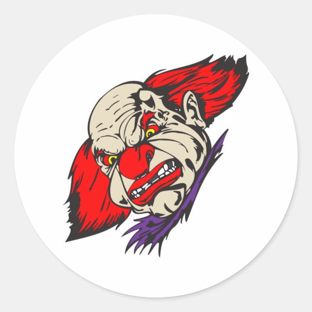 böser Clown Runder Aufkleber (Vorderseite)