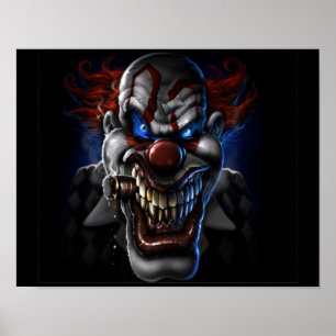 böser Clown und Zigar Poster