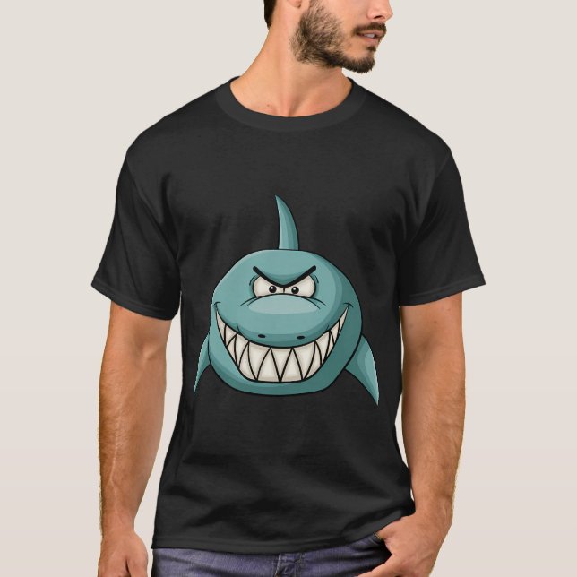 Böser grinsender Hai T-Shirt (Vorderseite)