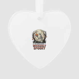 Böser Halloween-Skelett-Vintage-Stich-Design Ornament