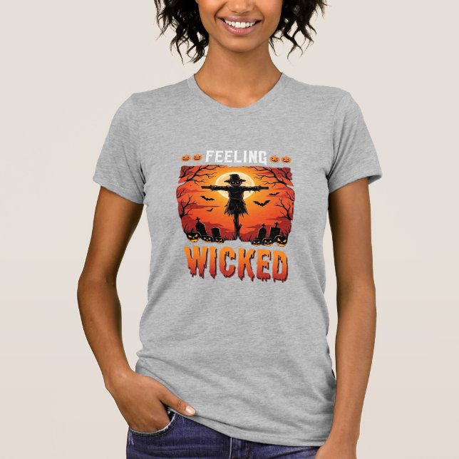 Böser Halloween-Vogelscheuchendesign_1 T-Shirt (Vorderseite)