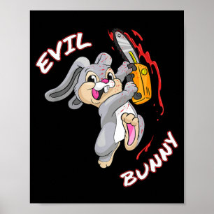 Böser Häschen-Shirt Halloween lustiger Böser Kanin Poster