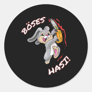 Böser Hasi-Shirt Osterhase Halloween Karneval _1 Runder Aufkleber