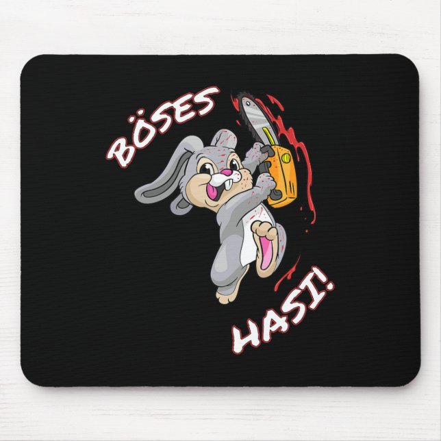Böser Hasi-Shirt Osterhase Halloween Karneval  Mousepad (Vorne)