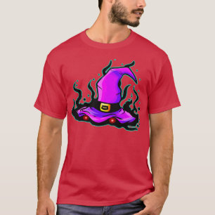 Böser Hexenhut mit leuchtenden Augen für Halloween T-Shirt
