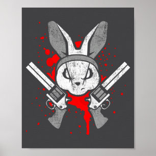 Böser Horror-Hase Lustiger Hase Sagt Oster-Geschen Poster