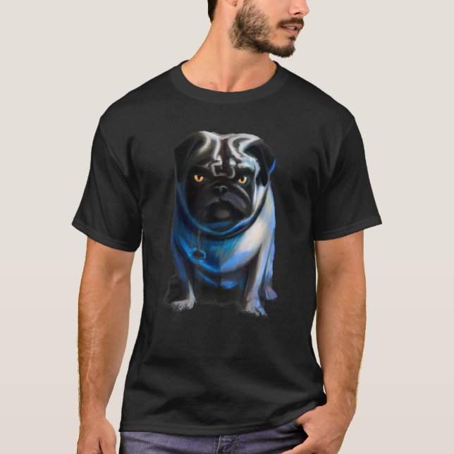 Böser Hund Pug Halloween T-Shirt (Vorderseite)