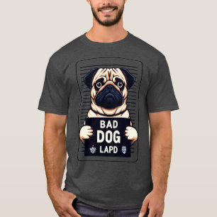 Böser Hund Pug Mugshot T-Shirt