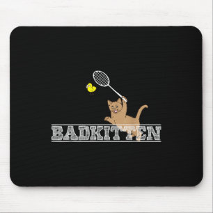 Böser Kätzchen Lustiger Badminton Katzenliebhaber  Mousepad