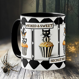 Böser Katzen Cupcake Halloween Leckerlis Kaffeetasse