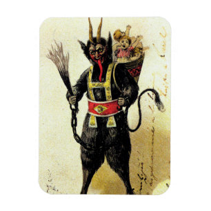 Böser Krampus Gruseliger Dämon Feiertag Weihnachte Magnet