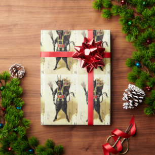 Böser Krampus Schrecklicher Dämon Feiertag Weihnac Geschenkpapier