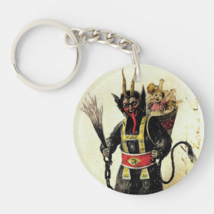 Böser Krampus Schrecklicher Dämon Feiertag Weihnac Schlüsselanhänger