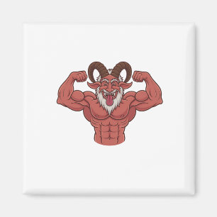 Böser Krampus Weihnachten Flexing Muskeln Fitness Magnet