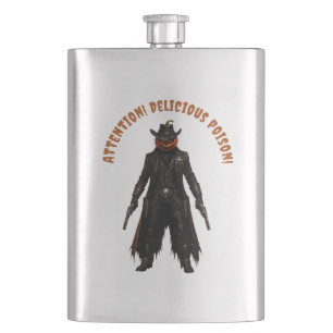 Böser Kürbis-Sheriff-Cowboy Jack-o'-Lantern Gr Flachmann