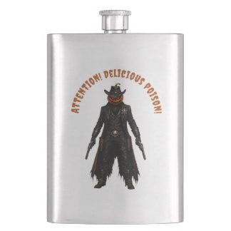 Böser Kürbis-Sheriff-Cowboy Jack-o'-Lantern Gr Flachmann