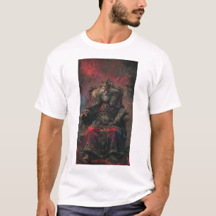 Böser mittelalterlicher König Vintage-Illustration T-Shirt