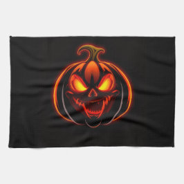 Böser Neon-Kürbis-Halloween-Küchenhandtuch Geschirrtuch