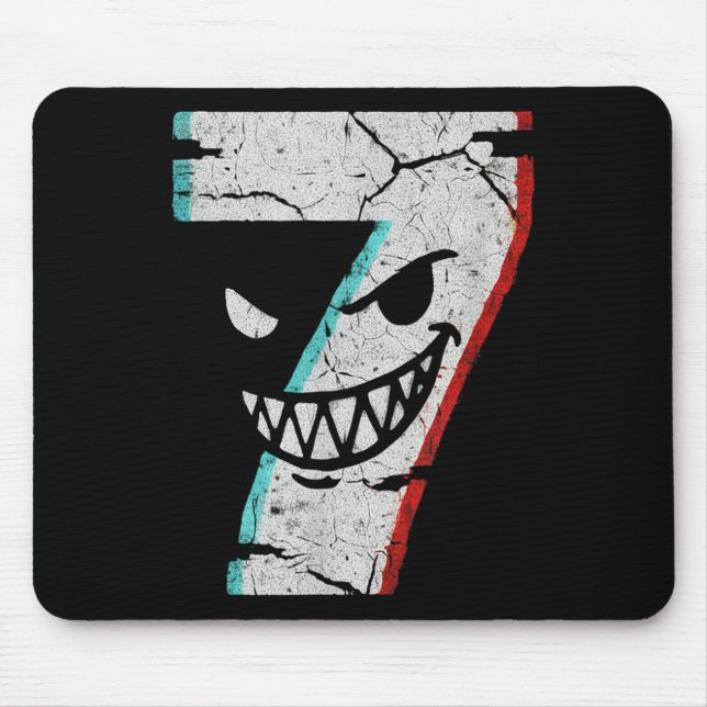 Böser Nummer 7-Shirt - 7 hat 9 Witz 67 Meme Hallow Mousepad (Vorne)
