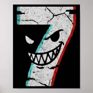 Böser Nummer 7-Shirt - 7 hat 9 Witz 67 Meme Hallow Poster