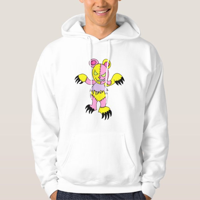 Böser Patchwork-Bären-Hoodie  Hoodie (Vorderseite)