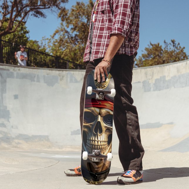 Böser Piratenschädel Skateboard (Außenbereich 2)