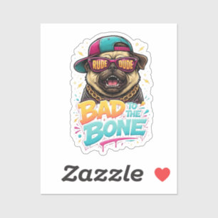 Böser Pug — Ruder Typ Streetwear-Design Aufkleber