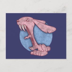Böser rosa Hase Postkarte
