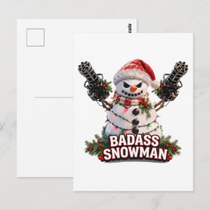Böser Schneemann Weihnachts-Action Postkarte