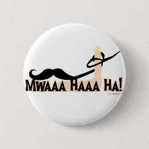 Böser Schnurrbart Button