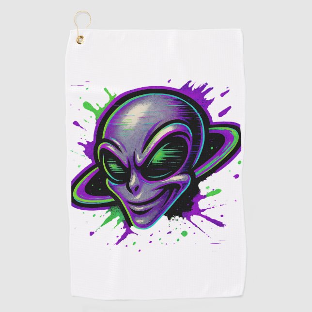 Böser Schuss-Alien Golfhandtuch (Vorderseite)