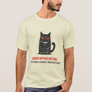 Böser schwarzer Katze mit teuflischem Plan T-Shirt