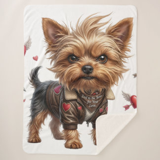 Böser Yorkshire-Terrier-Valentins-Sherpa-Decke Sherpadecke