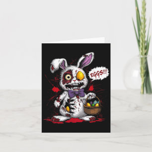 Böser Zombie-Osterhase Ei Korb Horror Gruselig Karte
