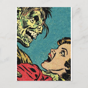 Böserwicht aus einem alten Comic Postkarte