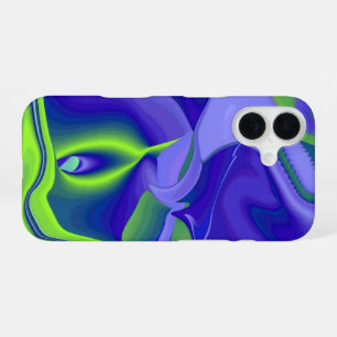 Böses Auge, 3D Abstrakt in grün blau lila iPhone 16 Hülle