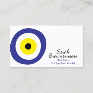 Böses Auge Amulett Navy Blau Minimalistischer Naza Visitenkarte