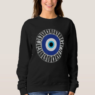 Böses Auge im griechischen Schlüsselzirkel griechi Sweatshirt