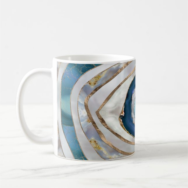 Böses Auge Mineralien und Gold Kaffeetasse (Links)