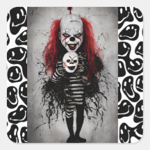 Böses Clown Kind mit einem Beängstigenden Clownkop