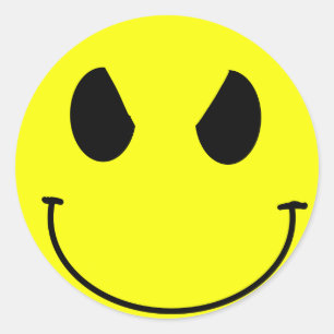 Böses Gesicht Runder Aufkleber