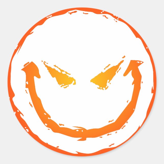 böses Gesicht Runder Aufkleber (Vorderseite)