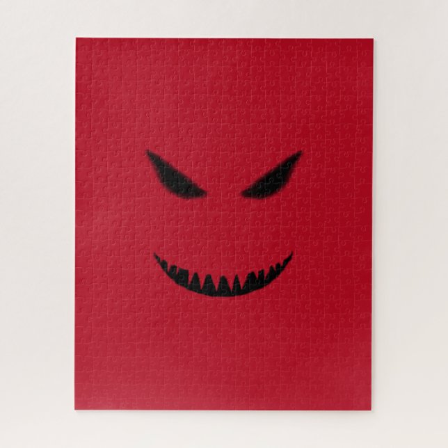Böses Gesicht schwer schwierig, rotes Schwarz hera Puzzle (Vertikal)
