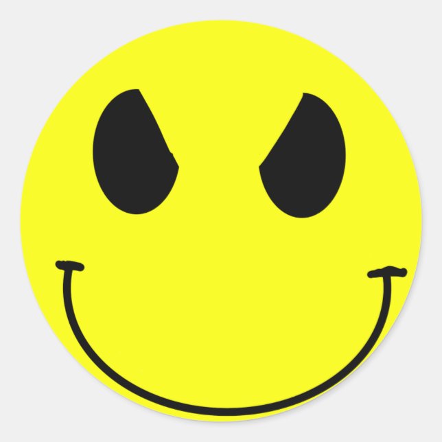 Böses Gesicht Sticker (Vorderseite)
