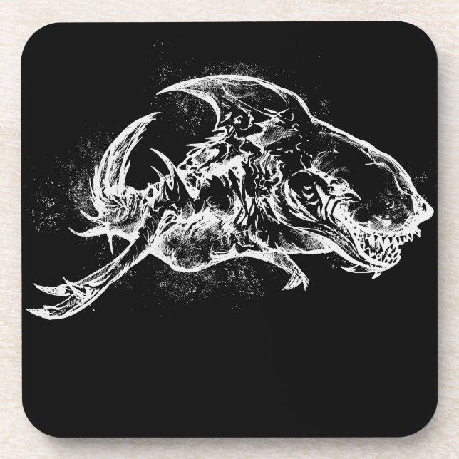 Böses Hai in Weiß Untersetzer (Vorderseite)