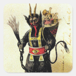 Böses Krampus beängstigendes Quadratischer Aufkleber