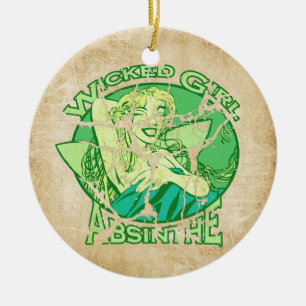 Böses Mädchen Absinthe Vintage Keramikornament